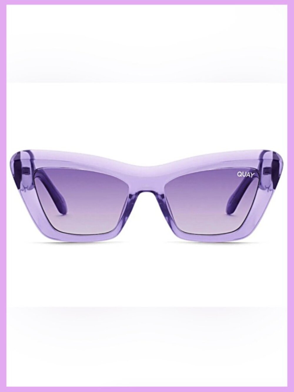 NWT! QUAY On The Radio Cateye Sunglasses Purple frame / Purple Lens